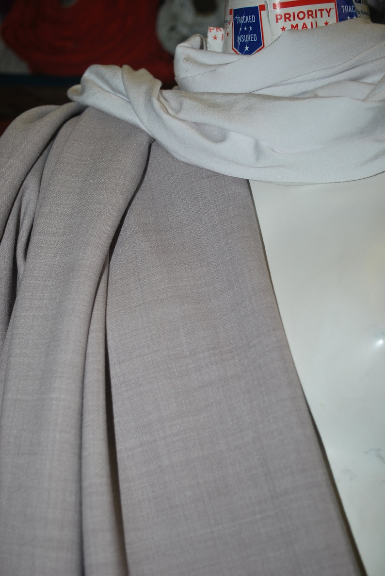 Wool poly nylon Elastano Stretch twill fabric made in italy highend fabric 46" Heavy 354GM2 by the yard Taupe image 6