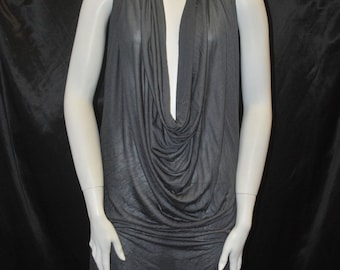 Modal Silk Sheer Knit Jersey Ultra light Feather weight  Luxurious Drapey see trough Fabric Metal Gray by the yard