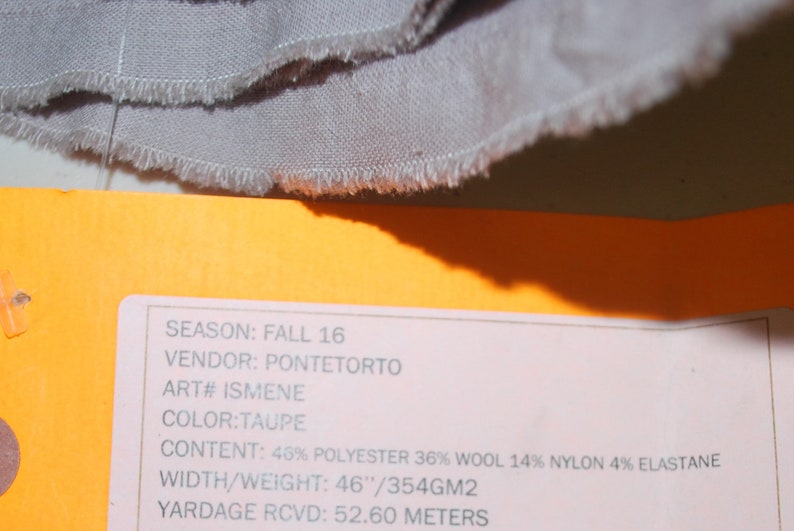 Wool poly nylon Elastano Stretch twill fabric made in italy highend fabric 46" Heavy 354GM2 by the yard Taupe image 2