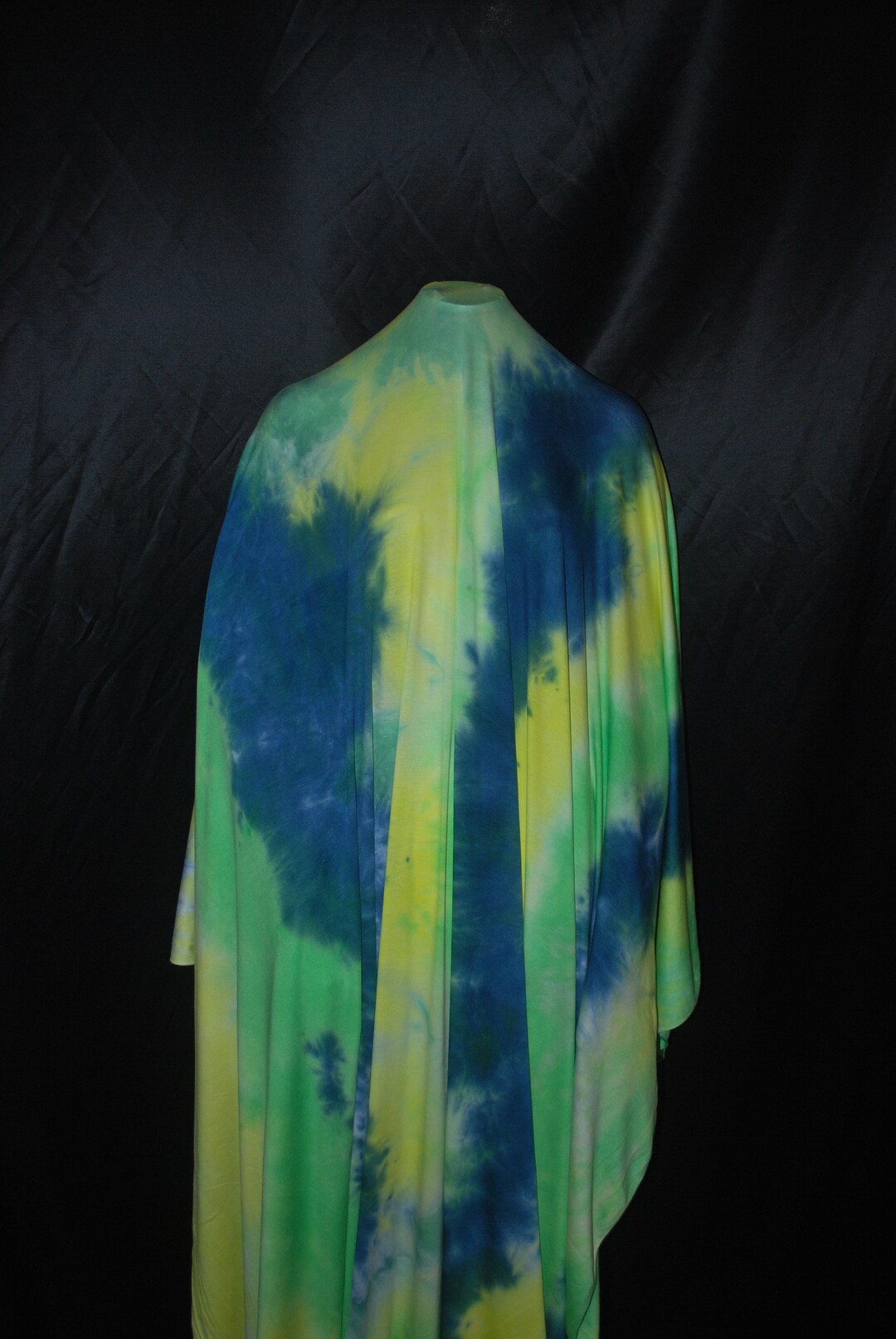 Tiedye Rayon Spandex Jersey Knit Fabric Beautiful Teal Lime Yellow
