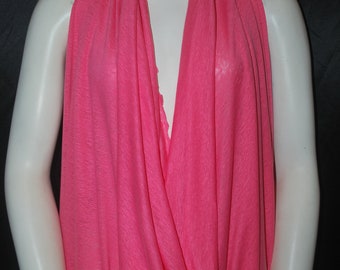 100% Linen Jersey Knit Fabric By Yard Semi Sheer highend Coral Pink 58"