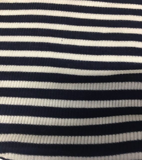 Ribbed Knit jersey modal spandex light weight 1/4 Navy 1/8 | Etsy