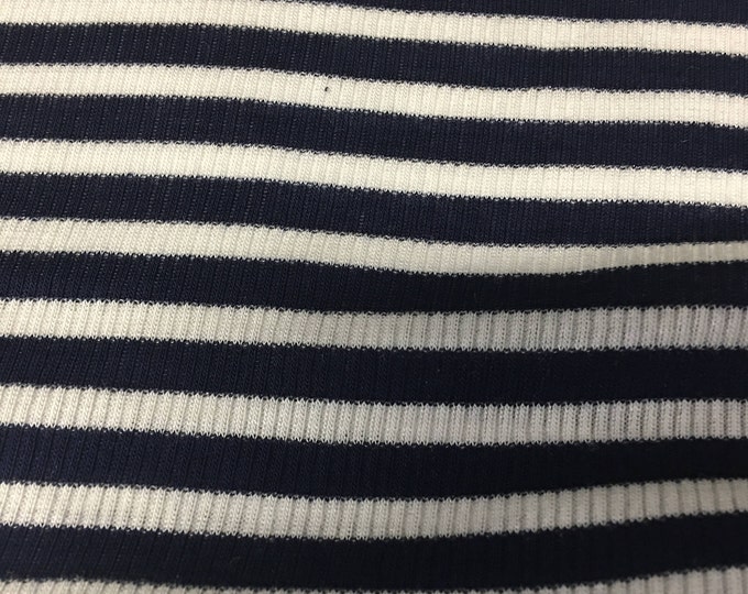 Ribbed Knit Jersey Modal Spandex Light Weight 1/4 Black 1/8 White Yarn ...