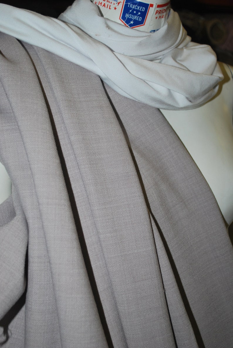 Wool poly nylon Elastano Stretch twill fabric made in italy highend fabric 46" Heavy 354GM2 by the yard Taupe image 5