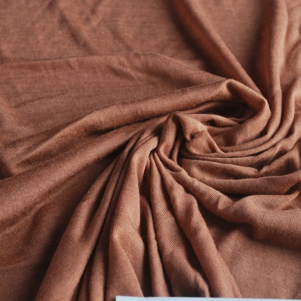 Modal Silk Sheer Knit Jersey fabric ultra lightweight high-End quality 3.5 oz Sienna by the yard