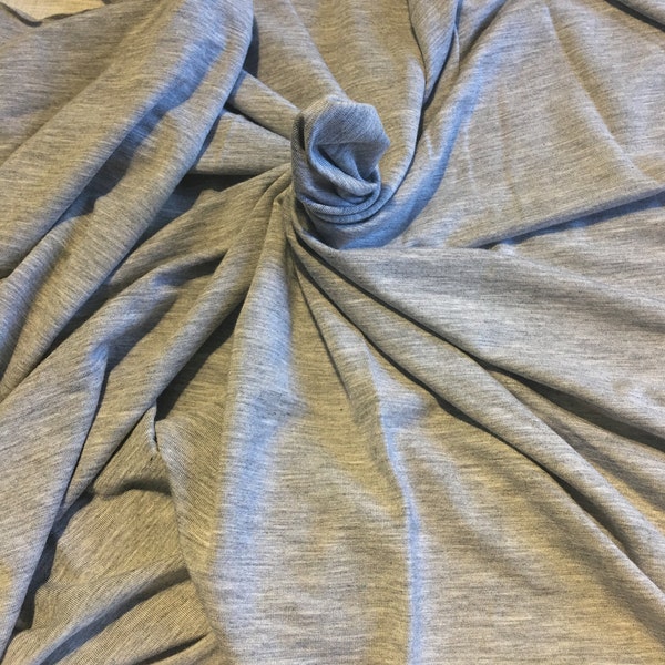 Modal Spandex Silky soft Jersey Knit Fabric Eco-Friendly light weight buttery soft fabric   7 oz L/YD 60" WIde By the yard Heather Gray