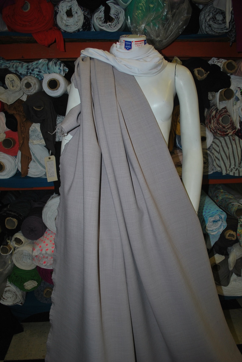 Wool poly nylon Elastano Stretch twill fabric made in italy highend fabric 46" Heavy 354GM2 by the yard Taupe image 3