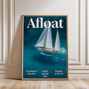 Luxury Sailing Wall Art, Vintage Yacht Racing Print, Nautical Ocean Decor, Old Money Aesthetic Coastal Poster, Sailing Artwork, Digital File