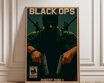 COD Black Ops Poster, Retro Pixel Art, Gamer Room Decor (Digital Download)