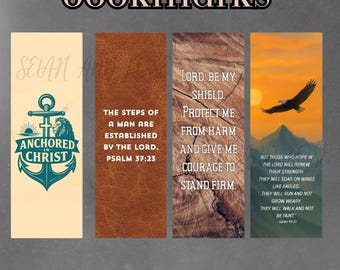 Men’s Bible Bookmarks | Laminated Scripture Bookmark Bundle | Christian Gifts for Him | Faith & Encouragement