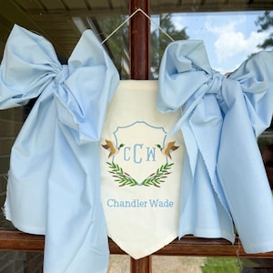 Embroidered Hospital Door Banner – Personalized Baby Name Sign | Birth Announcement Door Hanger | Nursery Wall Decor | Baby Shower Gift
