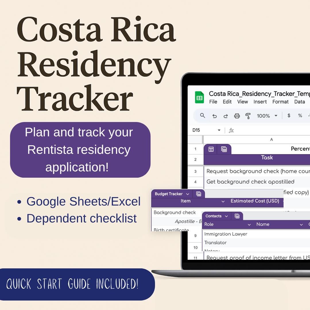 Costa Rica Residency Tracker – Temporary Residency Checklist (google ...