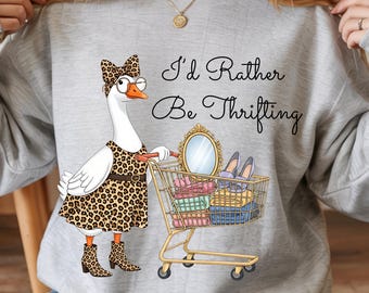 Thrifting Goose PNG, Retro Sublimation Design (Digital Download)