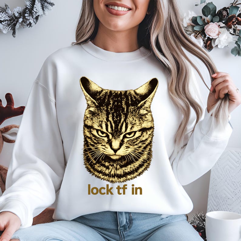Lock Tf In Funny Cat Meme Shirt, Lock TF in Cat Tee, Gym Humor Graphic - Etsy