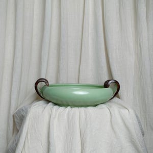 Vintage serveringsskål i celadon keramik | EKEBY Sverige, modell 52 | Skandinavisk keramik från 1950-talet.