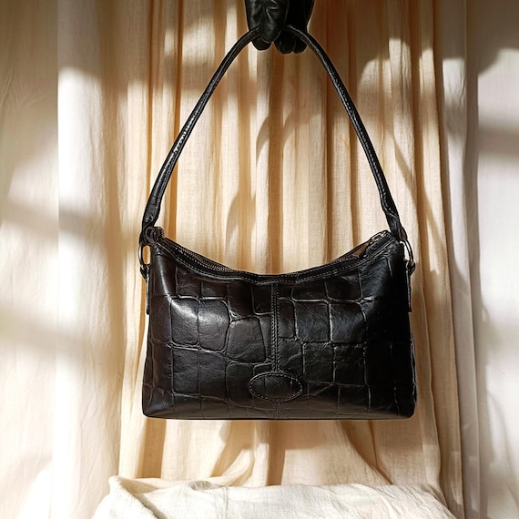 Vintage Mulberry Bridget Bag | Black Congo Leather, 90s Y2K Purse