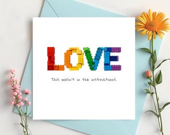 Romantic Bricks Card, Valentine’s Day Card, Cute Love Greeting Card, Funny Anniversary Digital Card for Him Her, Gift For Kids LV
