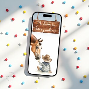 Mobile-friendly cowboy video invitation designed for easy sharing, perfect as a smartphone birthday invite for a little cowboy or western-themed party.