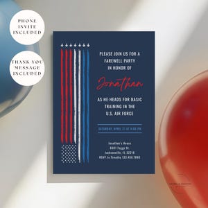 Air Force Basic Training Invitation, Military Evite, Digital Download Invite For Going Away Party, Printable Design
