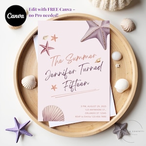 The Summer I Turned Pretty Birthday Invitation | The Summer I Turned Pretty Editable Birthday | Coastal Birthday Invite | Editable Invite
