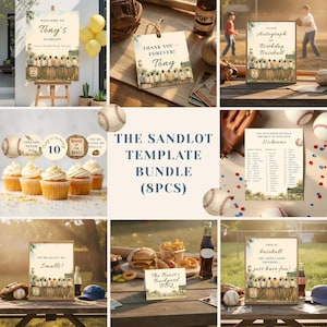 Pack anniversaire The Sandlot - Kit de fête vintage sur le thème du baseball - Thème anniversaire garçon vintage - 8 éléments (Téléchargement numérique)