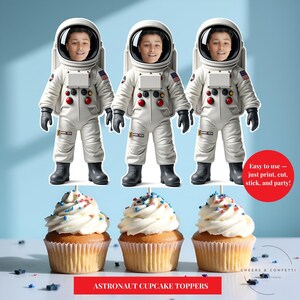 Astronaut Face Cupcake Toppers | Space Theme Party | Space Cupcake Toppers | Solar System | Toy Story  Face Cupcake Toppers | Rocket Party
