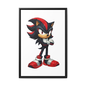 Canvas Print, Sonic the Hedgehog Movie Shadow Canvas Decor, Matte Wall Art, Multi-color Poster, Framed Artwork, Home Wall Hanging