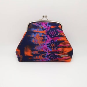 Arte gráfica bolsa de moedas carteira embreagem laranja presente para mulher joanyg saco algodão beijoslock bolsa azul marinho cinza seda rosa prata