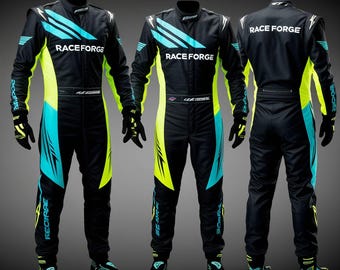 Tuta da gara per go-kart realizzata a mano: livello CIK/FIA 2, loghi personalizzabili + guanti in omaggio