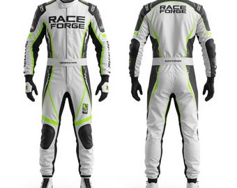 Tuta da gara per kart CIK/FIA Livello 2: vestibilità personalizzata, stampa a sublimazione digitale.