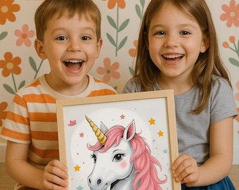 Magical Unicorn Wall Art – Printable Nursery Decor for Girls Room