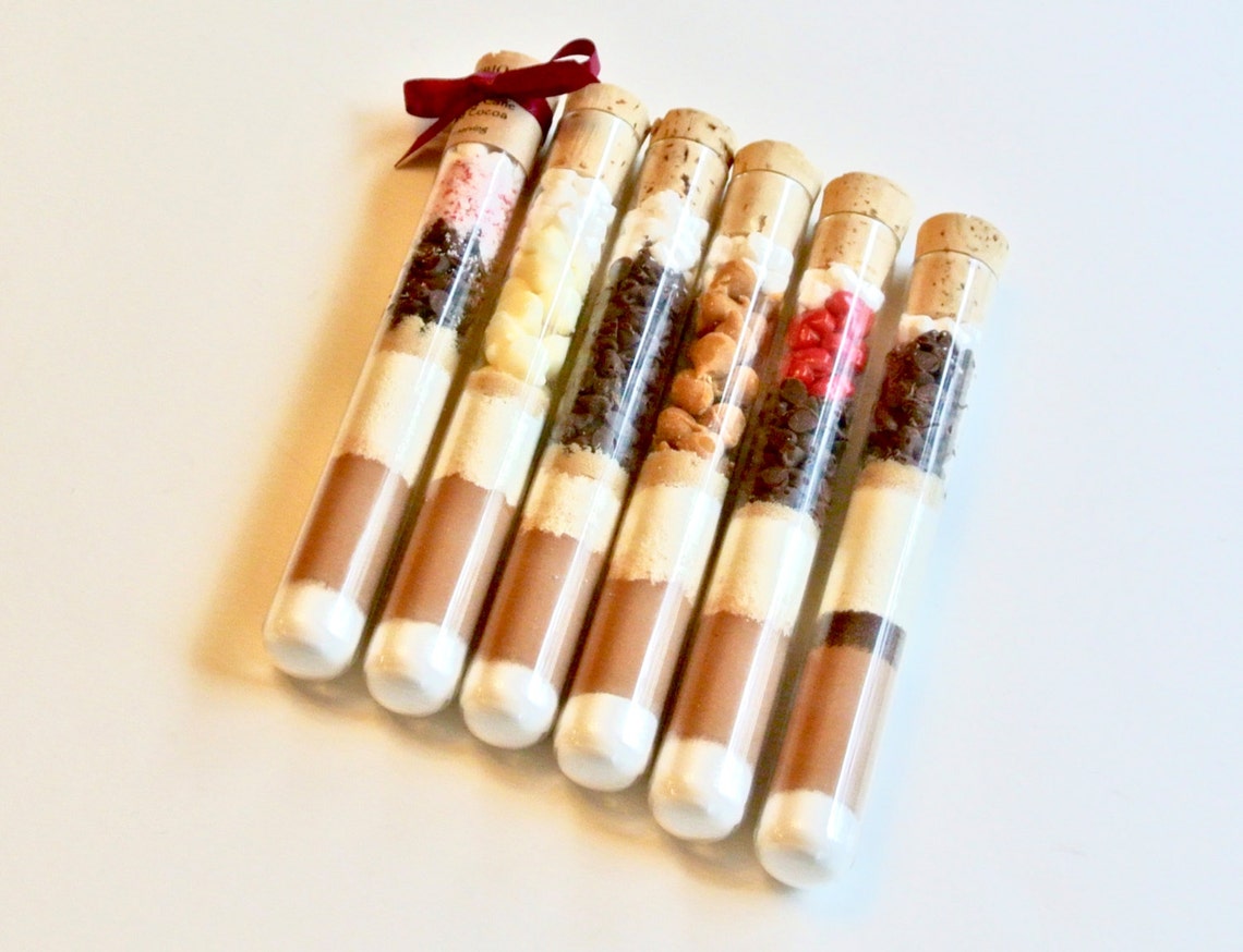 Candy Cane Hot Chocolate Test Tube Mint Hot Cocoa Winter Etsy