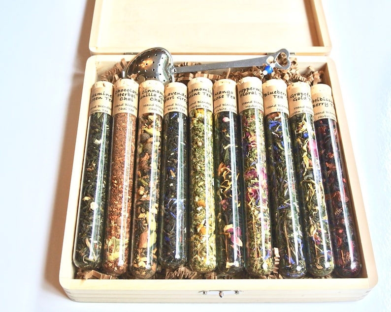 Tea Sampler Gift Set 10 Test Tubes Loose Leaf Tea Tea Gift