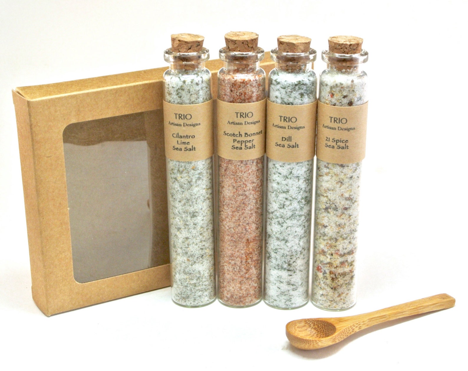 Sea Salt Gift Set 4 Gourmet Sea Salts in Glass Vial Mini Etsy