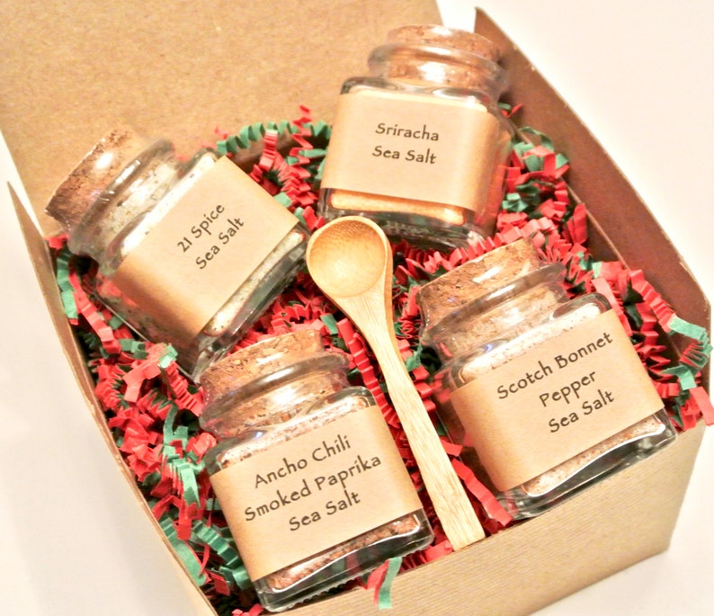 Sea Salt Gift Set Gourmet Sea Salt Blends in Mini Square Jar Etsy