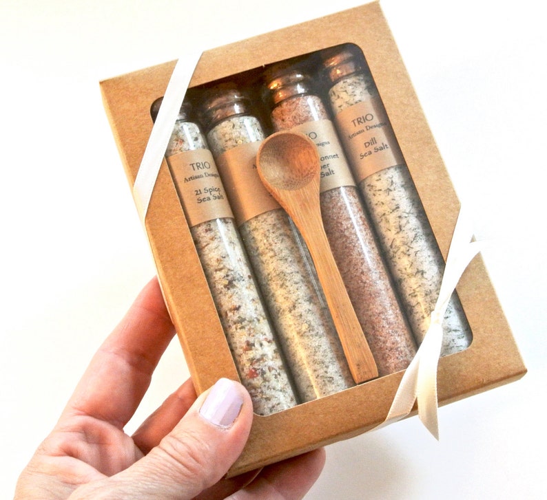Sea Salt Gift Set 4 Gourmet Sea Salts in Glass Vial Mini Etsy