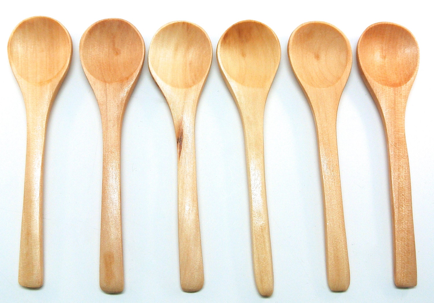 6 Small Wood Spoons Mini Wooden Spoons for Honey and Bath Etsy