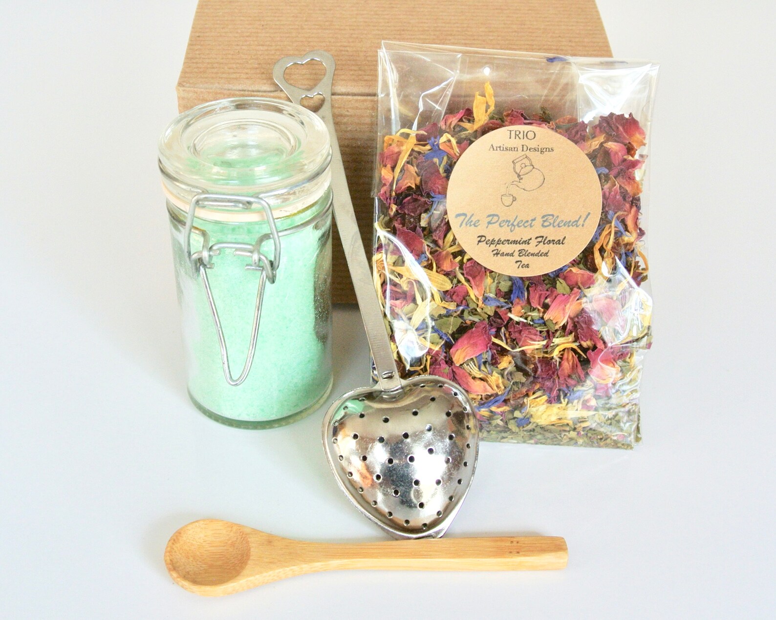 Herbal Tea Gift Set Peppermint Floral Tea Mint Sugar Etsy
