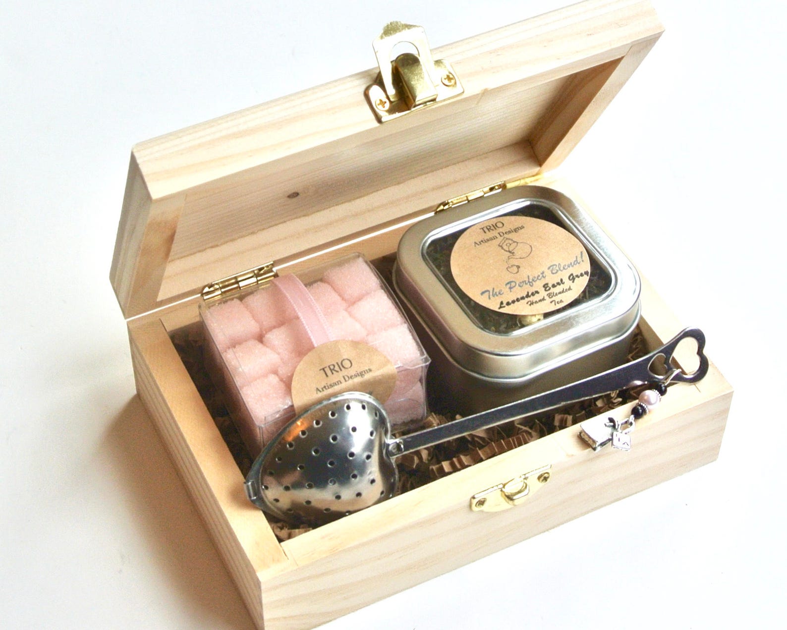 Tea & Sugar Cube Gift Set in Wood Box Flavored Sugar Cubes Etsy