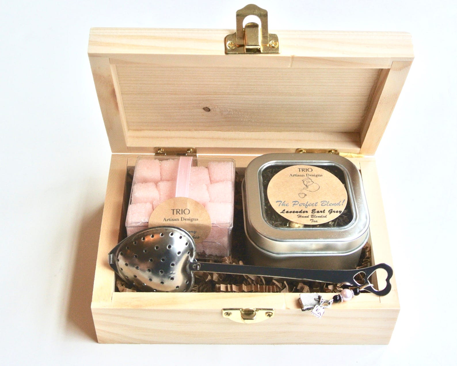 Tea & Sugar Cube Gift Set in Wood Box Flavored Sugar Cubes Etsy