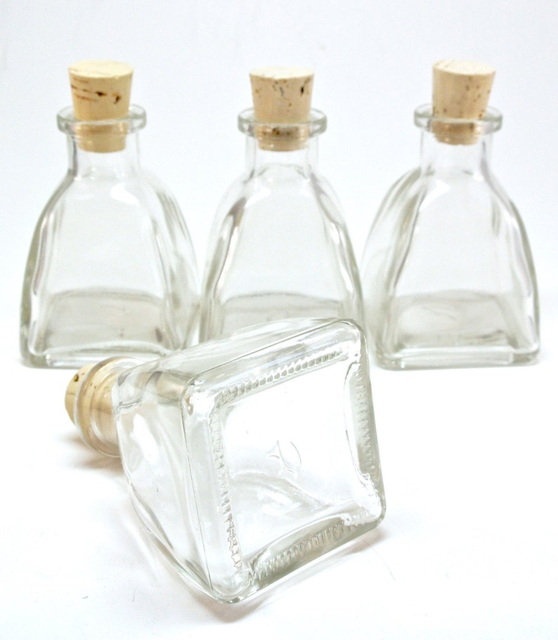 4 Mini Pyramid Glass Bottles Reed Diffuser 2 Ounce Triangle Etsy