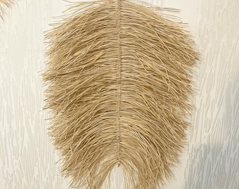 Handgemachter Raffia Palmenblatt Wandbehang: Natürliches Boho Dekor