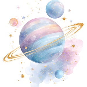 Watercolor Moon and Stars Clipart, Dreamy Celestial Baby Nursery PNG, Soft Cloud Night Sky Art, Pastel Sleeping Moon Set
