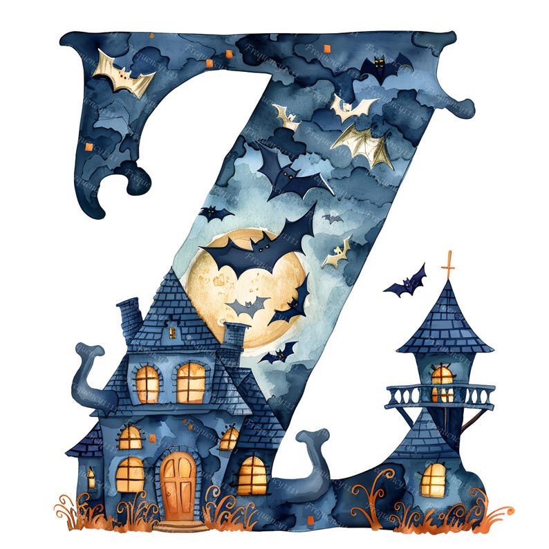 Ghost Alphabet Clipart Bundle, 28 Watercolor Halloween Letters Pngs ...
