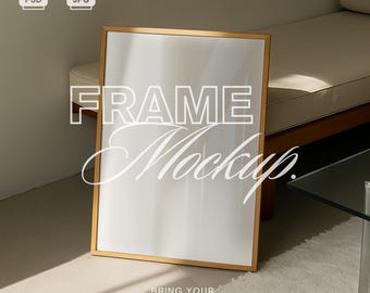 Vertical Frame Mockup | PSD  Photoshop Photopea Mockup | Interior Frame Mockup | Template for prints
