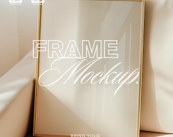 Vertical Frame Mockup | PSD  Photoshop Photopea Mockup | Interior Frame Mockup | Template for prints