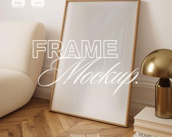Vertical Frame Mockup | PSD  Photoshop Photopea Mockup | Interior Frame Mockup | Template for prints