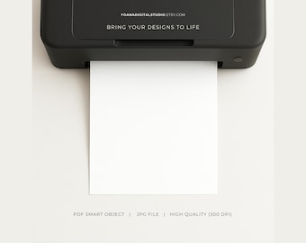 Printer A4 Paper Mockup, Blank White Paper Printing, Clean Printable Letterhead, PSD Smart Object