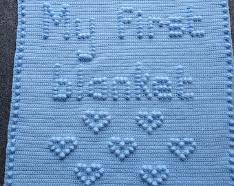 My first blanket - Bobble crochet baby pattern NOT completed item Instant download. Graph. Blocks. Written instructions