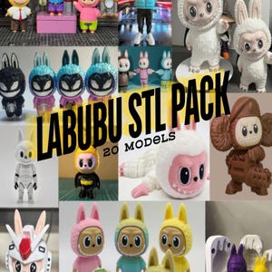 Labubu STL Bundle – 20 Labubu 3D Models for Printing | Labubu Figurine STL Files Pack | Instant Download 3D Print Set
